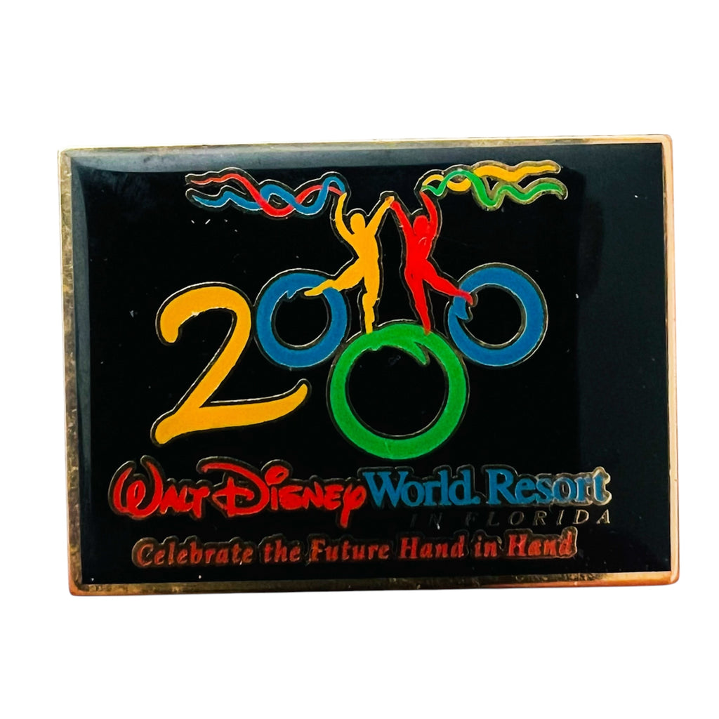Vintage 2000 Walt Disney World Resort Florida Celebrate The Future Hand in Hand Dancers Souvenir Pin