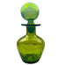 Vintage Blenko Green Crackle Glass Round Ball Stopper Decanter