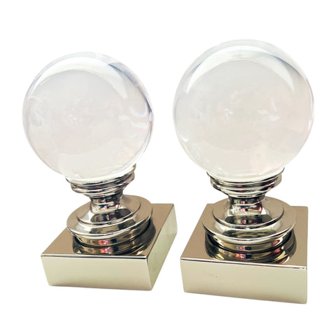 Restoration Hardware 7 in. Crystal Ball Round Table Bookends