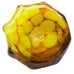 Pumpkin Art Glass Swirled Green Leaf Paperweight