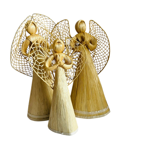 Vintage Corn Husk Angels Traditional Phillipines Christmas Angel Holiday Decor