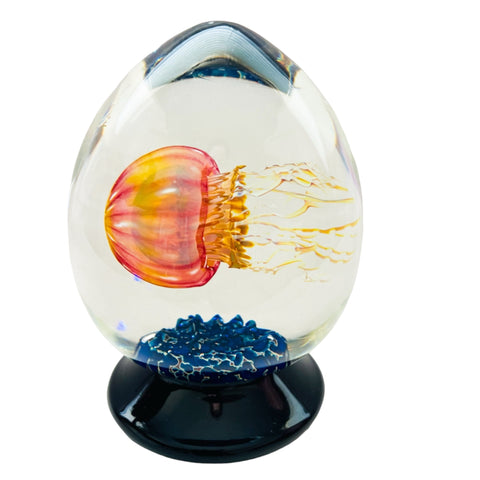 Richard Satava Glass Jellyfish Oval Dome Sculpture