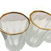 Vintage Diamond Cut Lead Crystal Tumbler Glasses with Gold Rims Set of 4