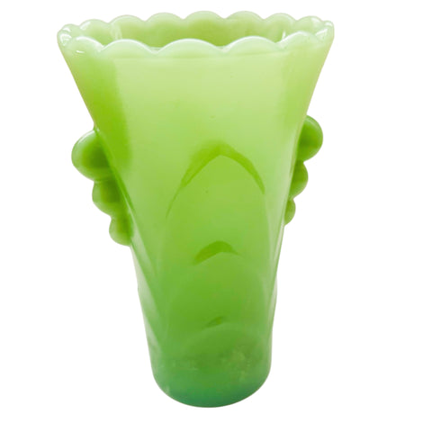 Vintage Jadeite Green Glass Flower Vase