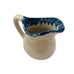 Three Bird Spongeware Handled Stoneware Pottery Pitcher