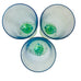 Bormioli Rocco Bahia Water Goblet Blue Green Stem Glass- Set of 3