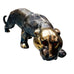 Vintage Bronzed Rustic Red Jeweled Eye Panther Signed Will P. Sculpture Figure