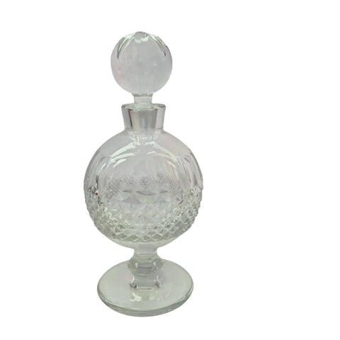 Waterford Crystal Lismore Perfume Bottle with Stopper Pedestal Base