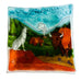 Fused Art Glass Wolf Bear Buffalo Square Soap Dish Trinket Dish