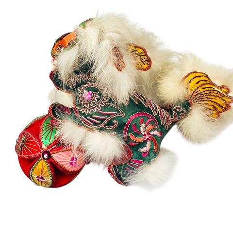 Vintage Chinese Dragon Doll Head and Tail Fabric w/Bell