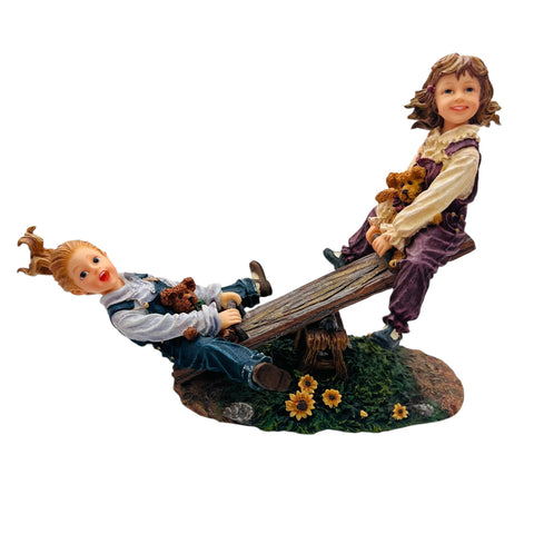 Boyds Bears Yesterdays Child Dollstone Seesaw Friends Kaylie and Jenny Figure
