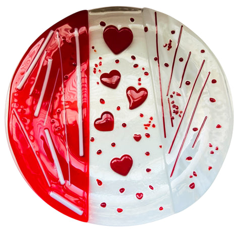 Annie Dotzauer Red Heart Decorative Plate