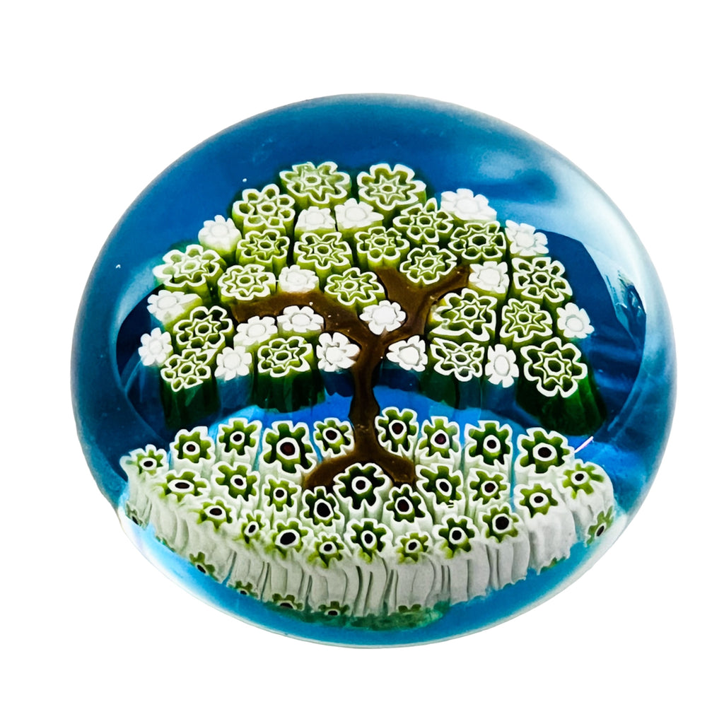 Vintage Ferro Murano Glass Millefiori Seasons Summer Tree Paperweight 78/750