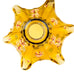 Vintage Fenton Amber Glass Hand Painted Ruffle Floral Lamp