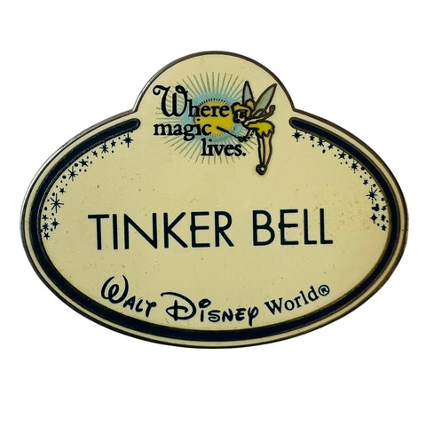 WDW Cast Member Name Badge Pin Where Magic Lives Tinker Bell Pin