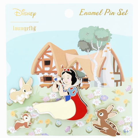 Disney Loungefly Snow White And The Seven Dwarfs Woodland Animals Enamel Pin Set