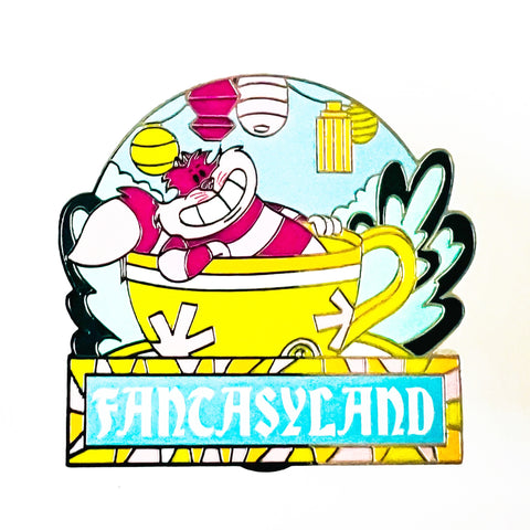 Disney Cheshire Mad Tea Party Fantasyland Alice in Wonderland Pin