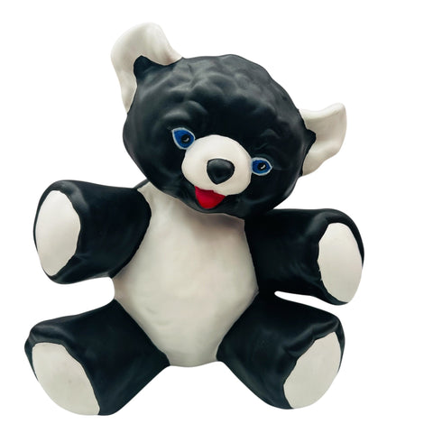 Vintage 1973 Bear Black & White Coin Bank