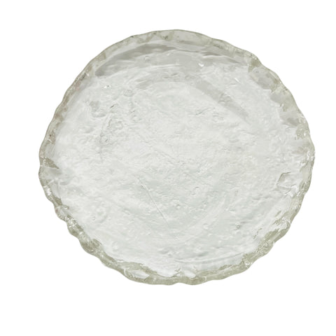 Textured Clear Glass Decorative Cheese Plater Plate