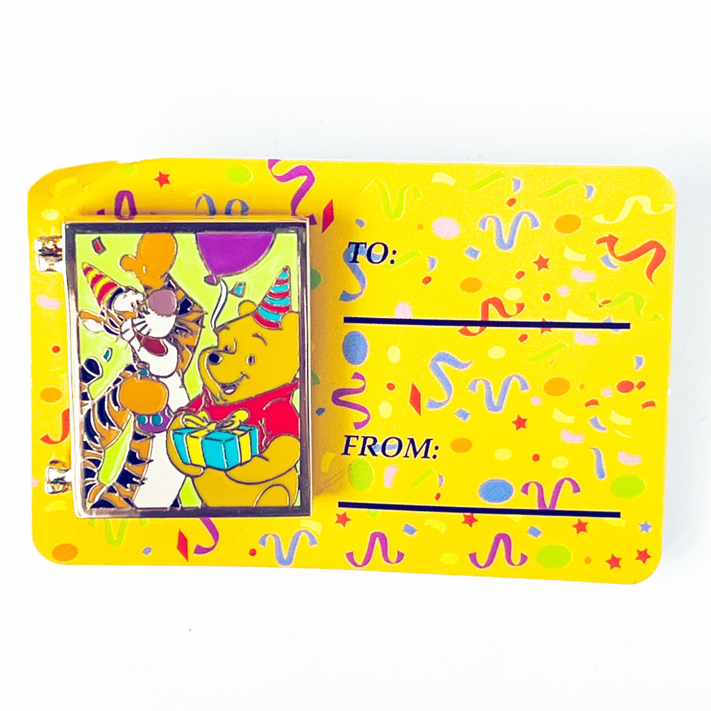 Disney Winnie The Pooh Hinge Happy Birthday Card Tigger Piglet Cast Exclusive Pin