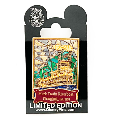 Disney Cast Exclusive Disneyland Mark Twain Riverboat Stained Glass Limited Edition 500 Pin