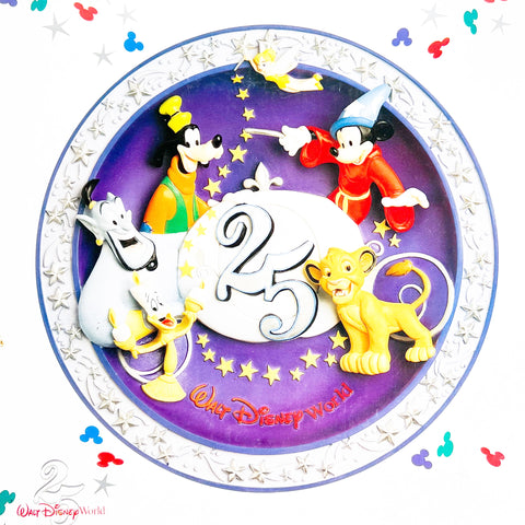 Walt Disney World 3D Plate 1996 Mickey Mouse Genie Tinkerbell Magical Time Place Plate
