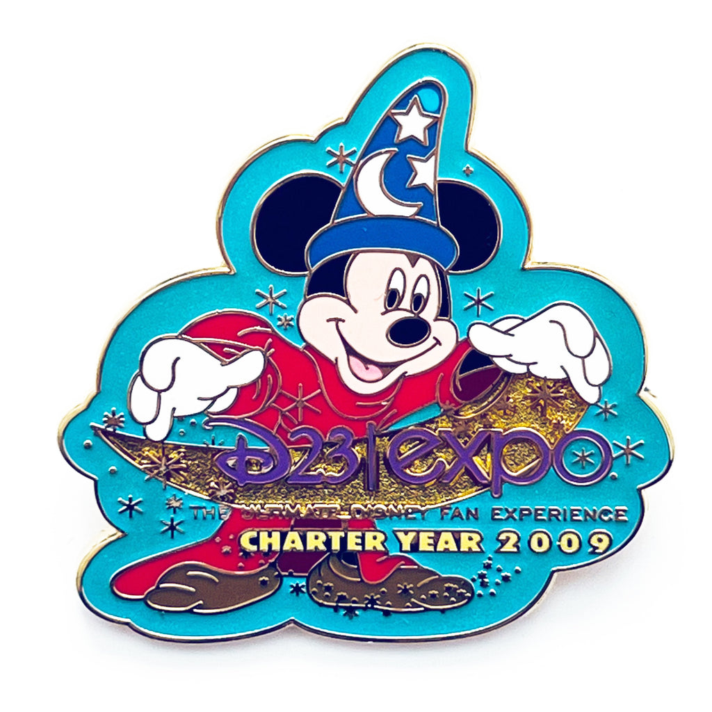 Disney D23 Expo Logo Mickey Sorcerer Hat Fantasia Limited Release 2009 Pin