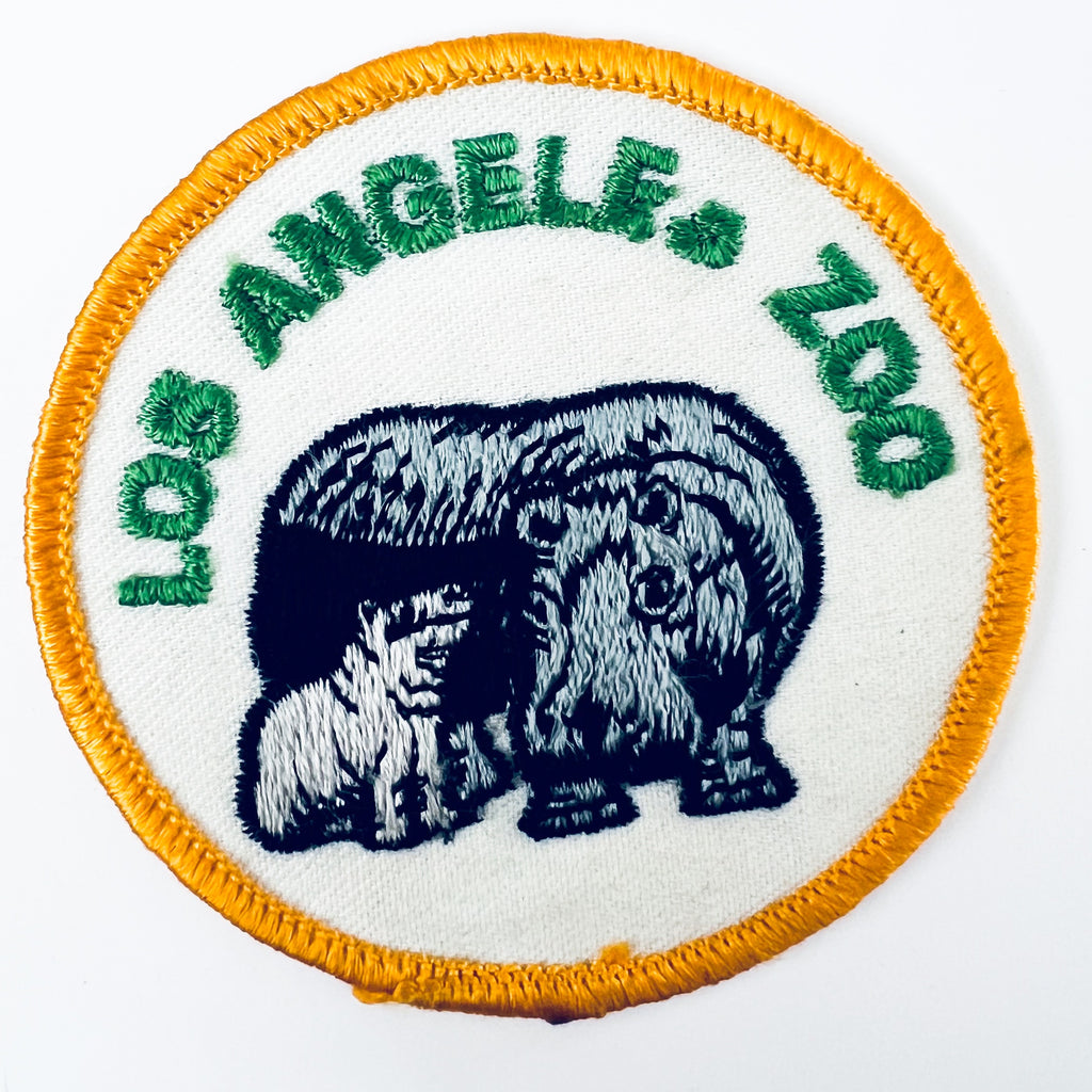 Vintage Los Angeles Zoo Hippo Embroidered Patch