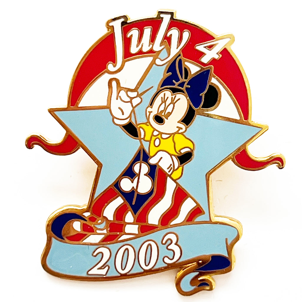 Disneyland Minnie Mouse 4th Of July 2003 Cast Member Holiday Series Pin