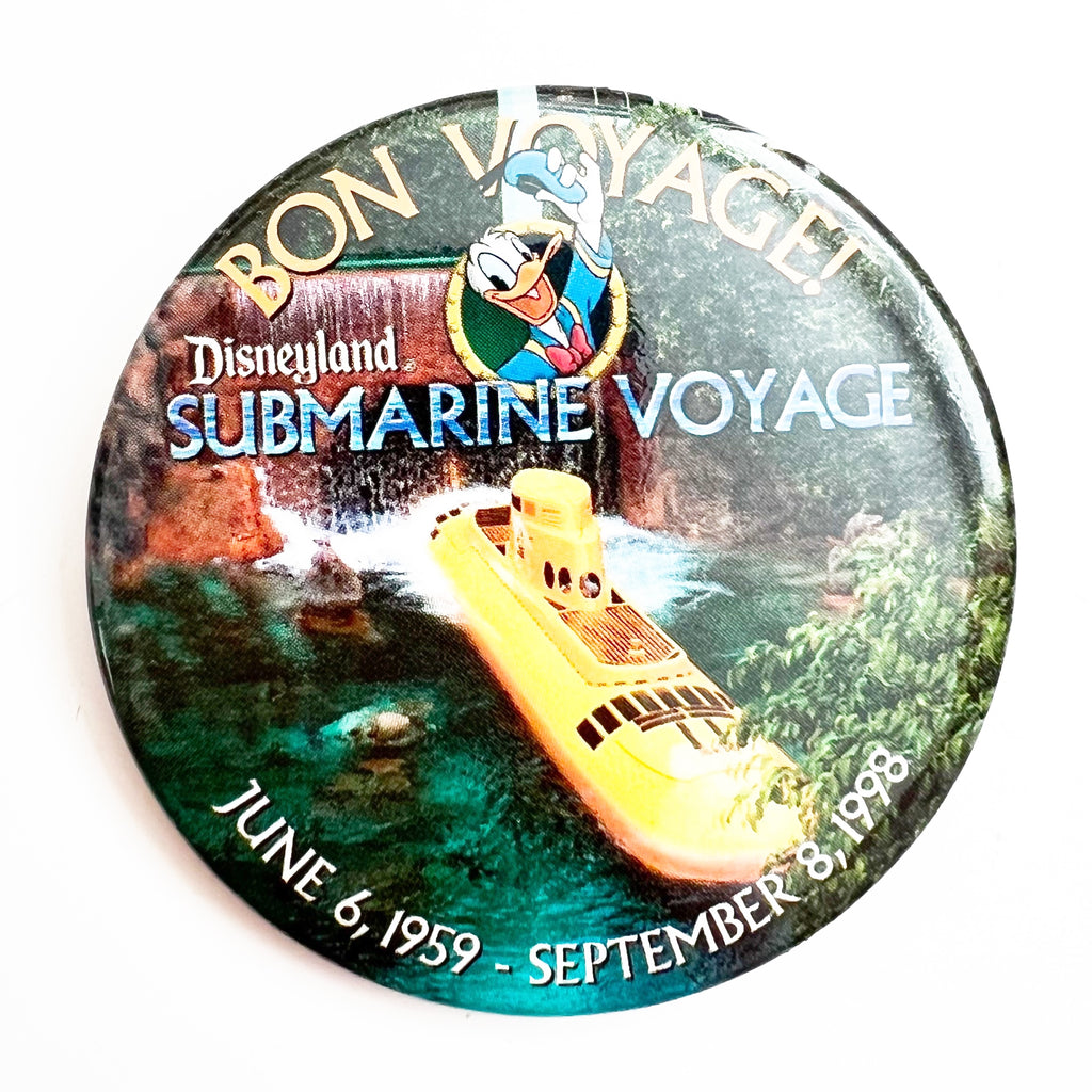 Vintage 1998 Disneyland Submarine Voyage Bon Voyage! Pin Back Button