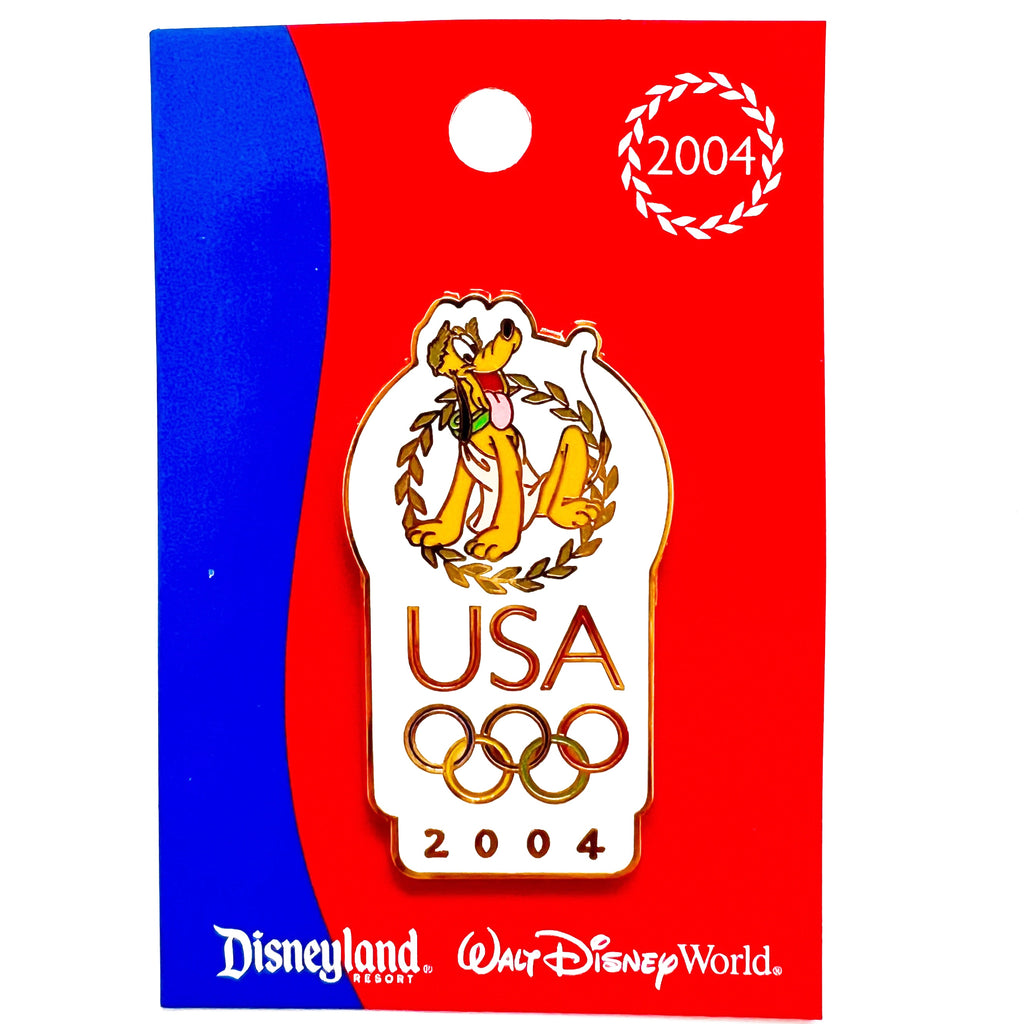 Disneyland Resort WDW USA Olympics Logo 2004 Pluto Disney Pin