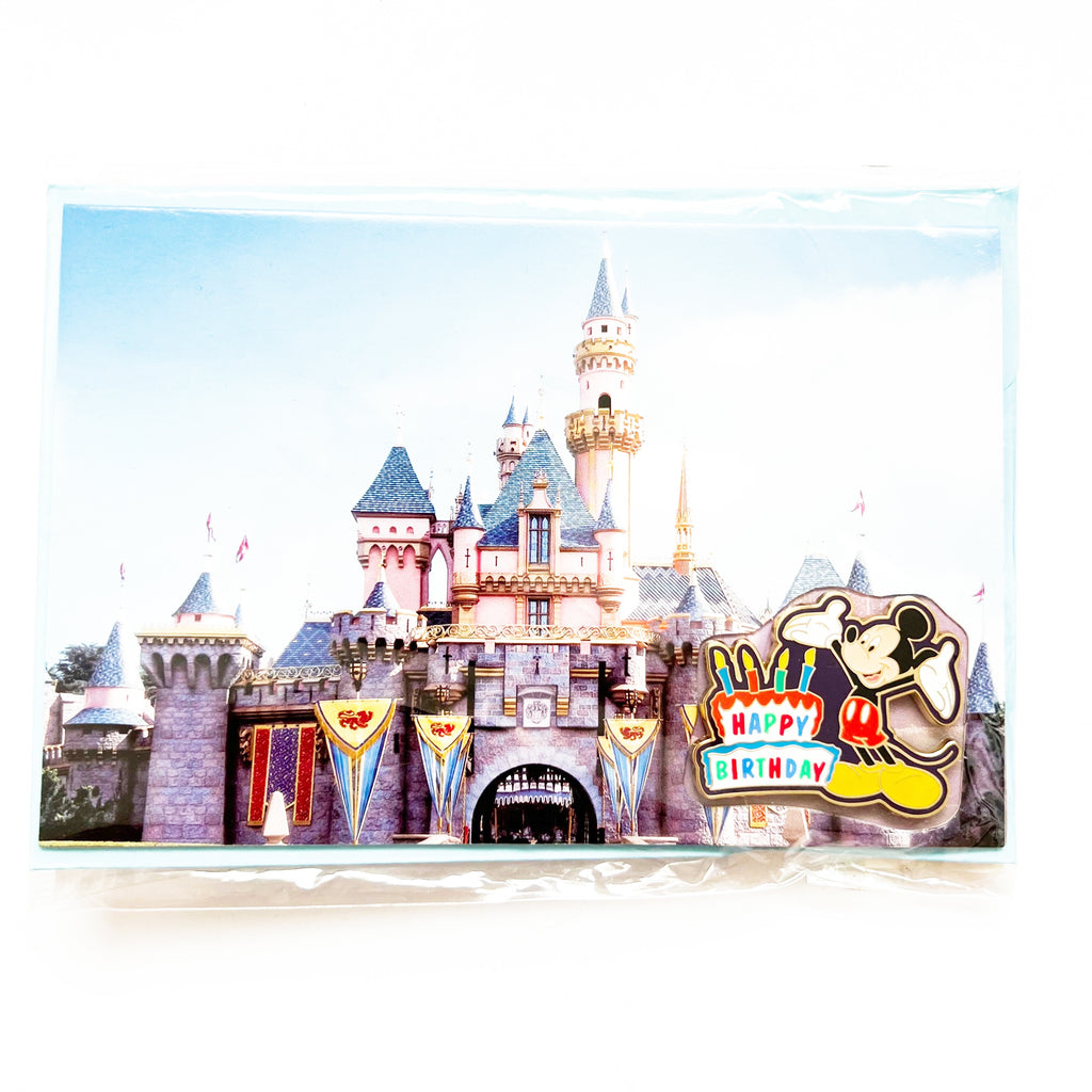 Disneyland Happy Birthday Mickey Mouse Card and Pin Set