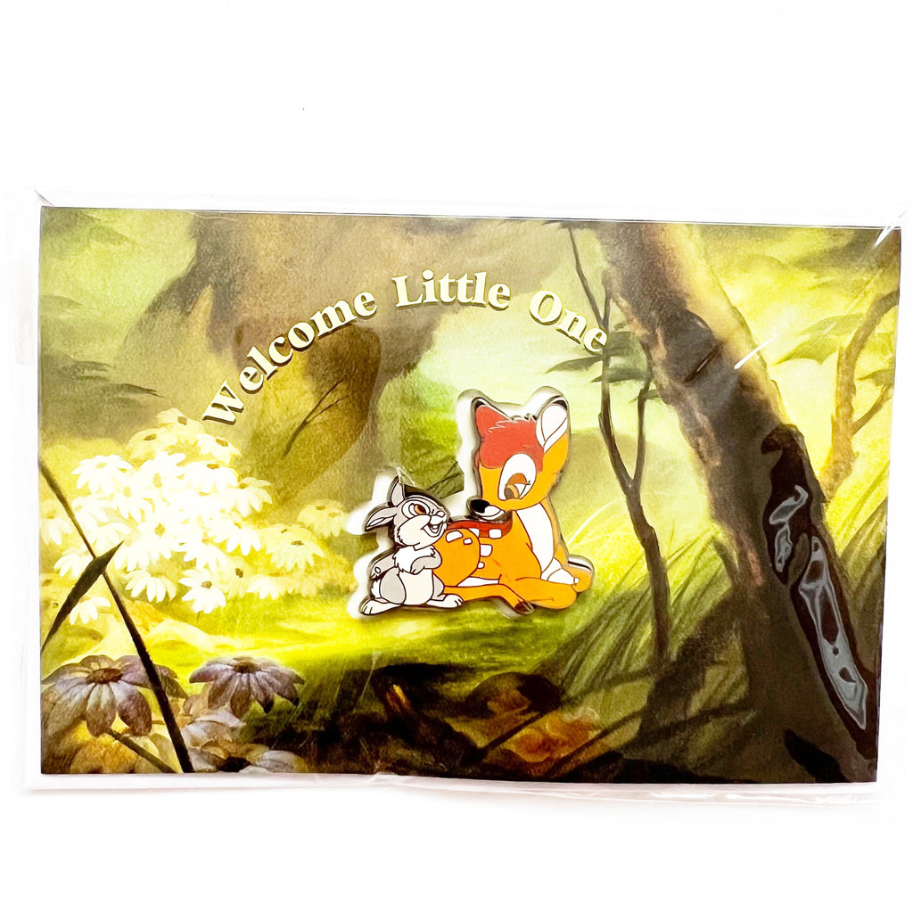 Disney Welcome Little One Bambi Thumper Cast Greeting Card & Pin Set