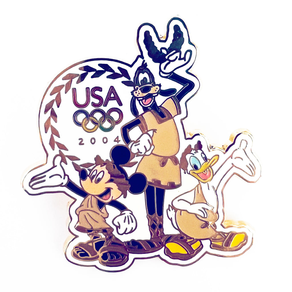 Disney WDW Olympic 2004 Mickey Goofy Donald Pin