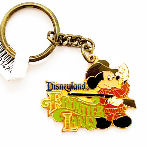 Disney Vintage Frontierland Mickey Mouse DisneyLand  Metal KeyChain