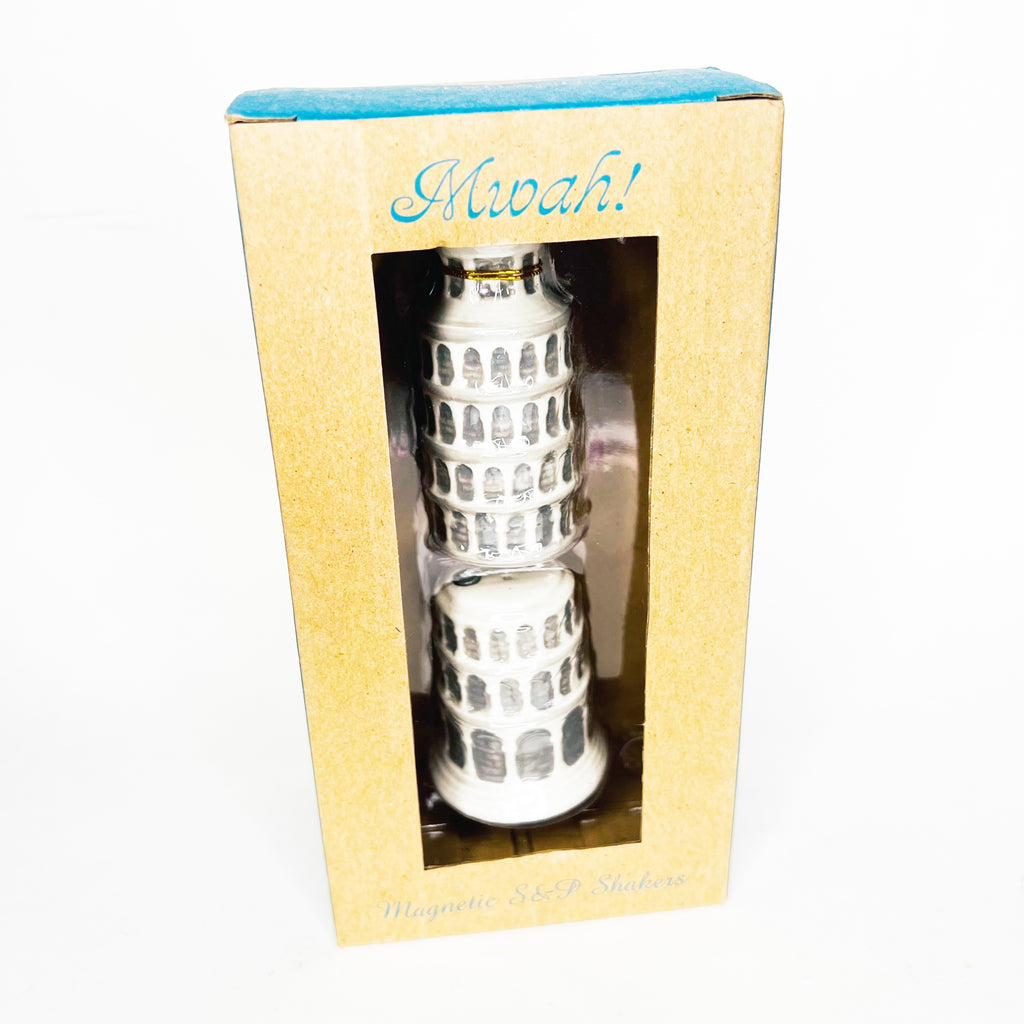 MWAH! The Leaning Tower of Pisa Salt and Pepper Shaker Set