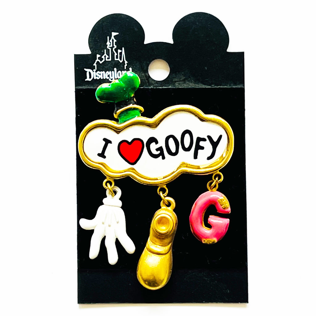 Disney Walt Disney World I Love Heart Goody Glove Show Letter G Cloud Dangle Lapel Pin