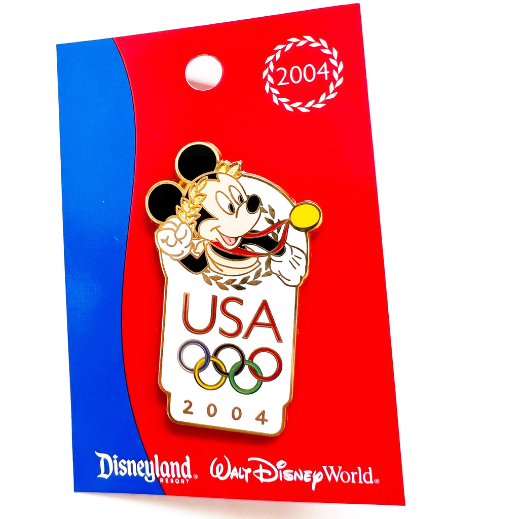 Disneyland Resort WDW USA Olympics Logo 2004 Mickey Mouse Disney Pin