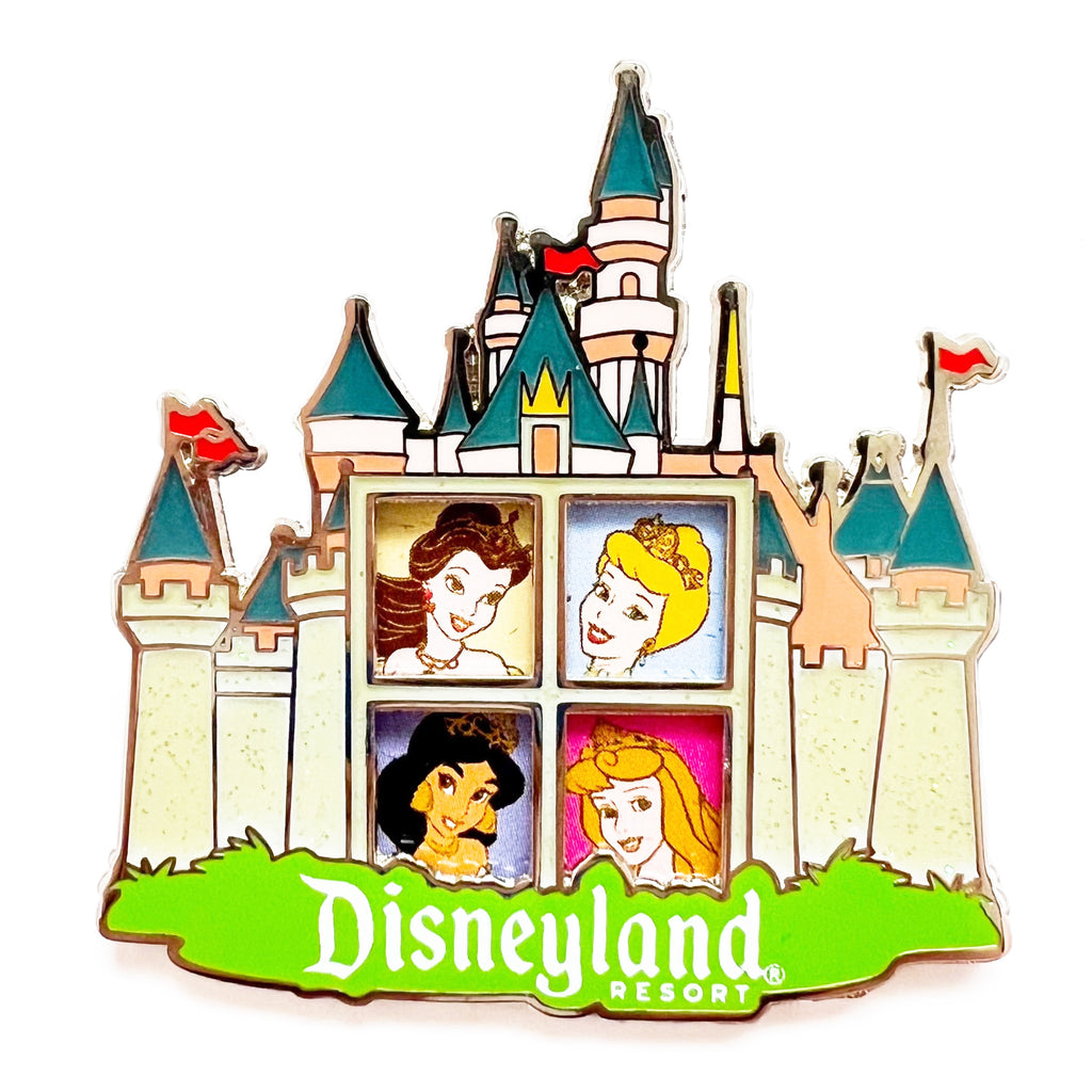 Disneyland Castle Princesses Ariel Cinderella Snow Aurora Belle Jasmine Slide Pin