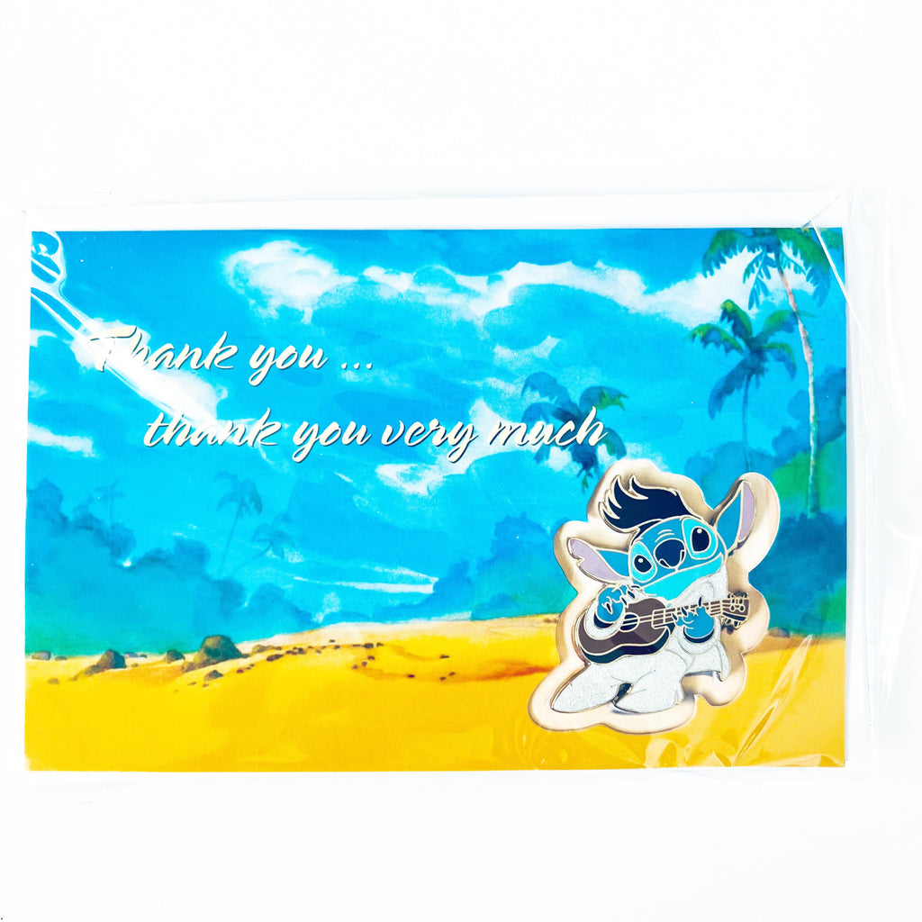 Disneyland Resort Cast Exclusive Stitch Thank you Pin and Greeting Card Set