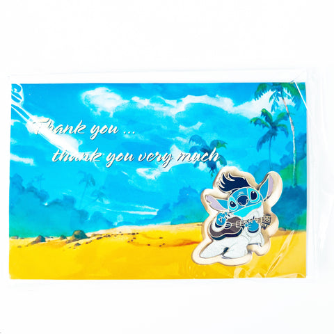 Disneyland Resort Cast Exclusive Stitch Thank you Pin and Greeting Card Set