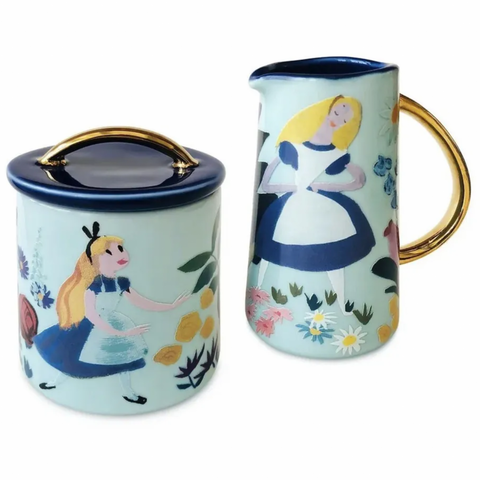 Disney Alice in Wonderland by Mary Blair Creamer and Sugar Bowl Set