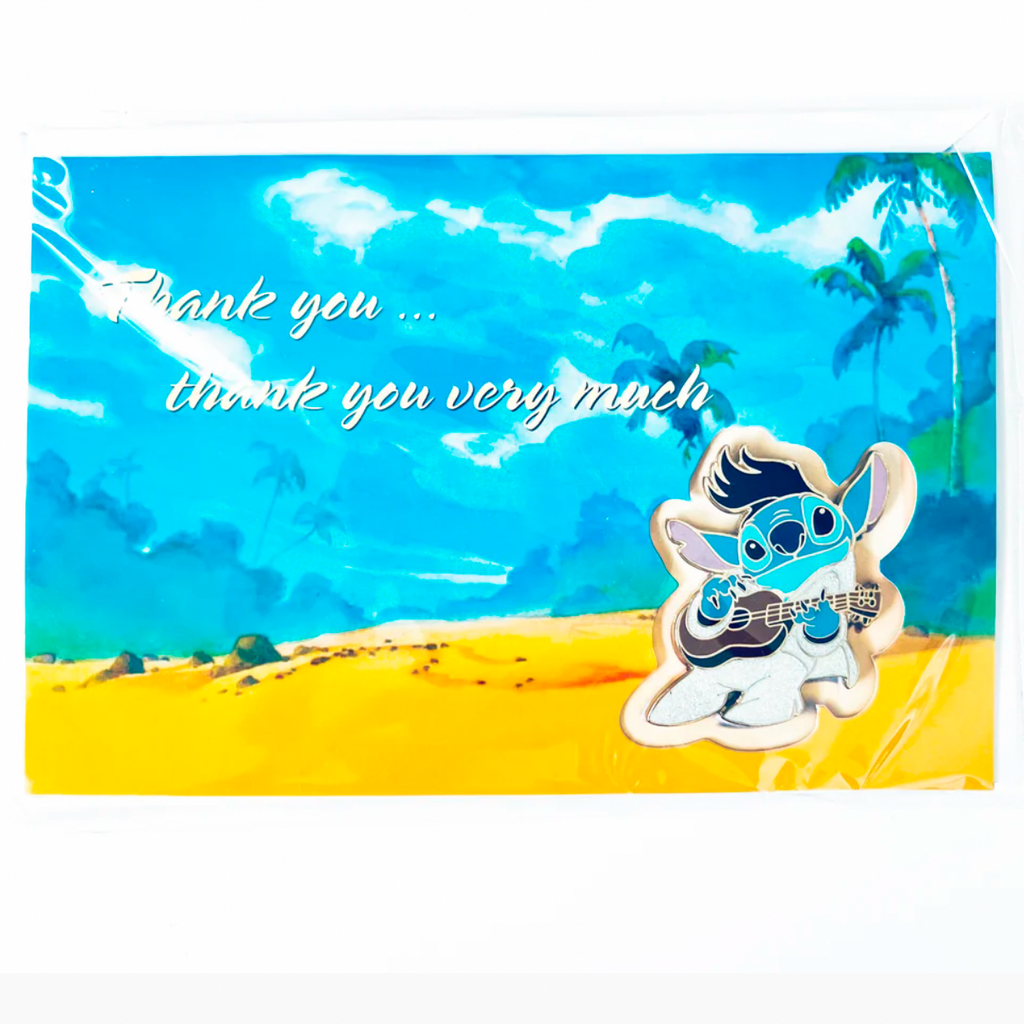 Disneyland Resort Cast Exclusive Stitch Thank you Pin and Greeting Card Set