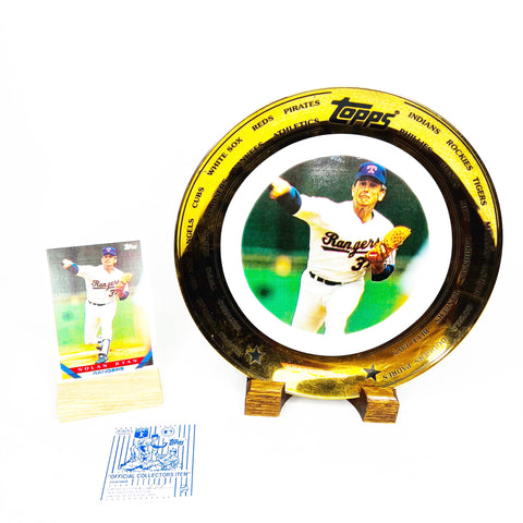Nolan Ryan 1993 Topps Limited Edition #571/5000 Ceramic Texas Rangers Collectors Plate & Card