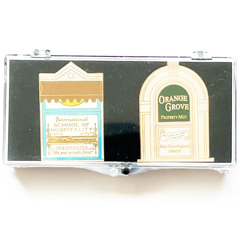 Disney Pin Set Disneyland Cast Member Main Street  Orange Grove Windows New Factory Sealed