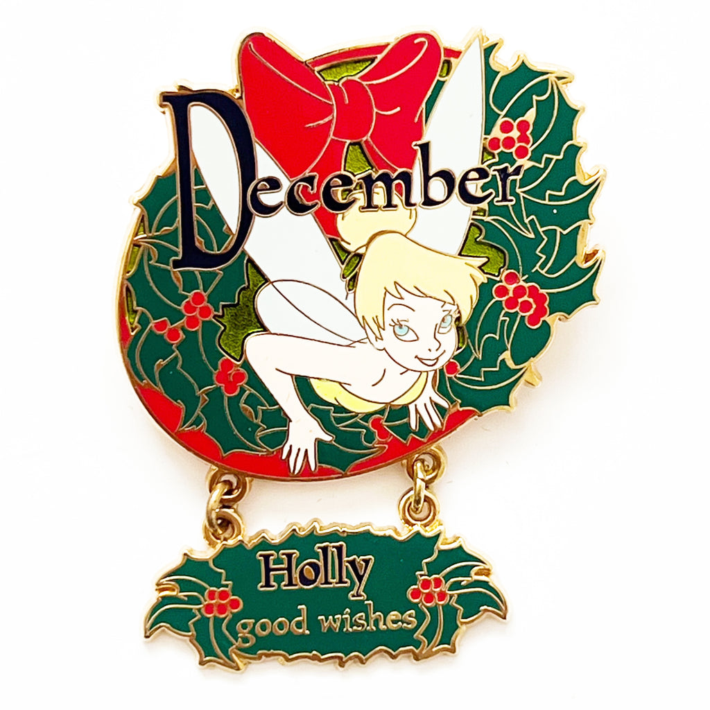 Disney Tinker Bell Flower December 2007 Holly Good Wishes Limited Edition 1000 Pin