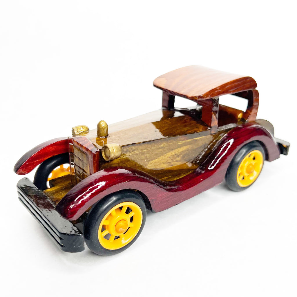 Vintage Wood Old Time Classic Roadster Model Car