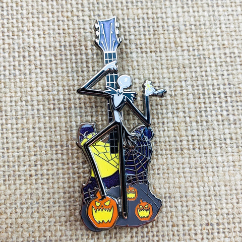 Disney Jack Skellington Guitar Pumpkins Nightmare Before Christmas Pin