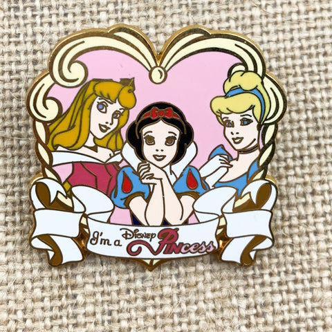 Disney I'm a Princess  Snow White Cinderella Sleeping Beauty PIn