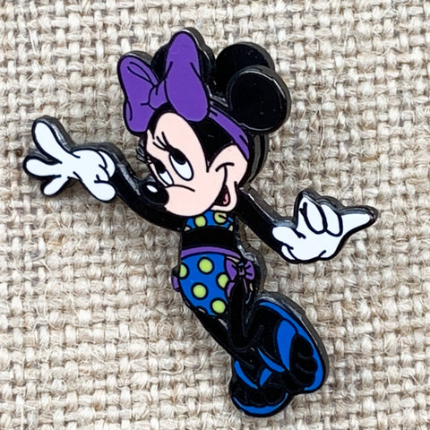 Disney Minnie Mouse Polka Dot Bikini and Purple Bow Flip Flops Pin